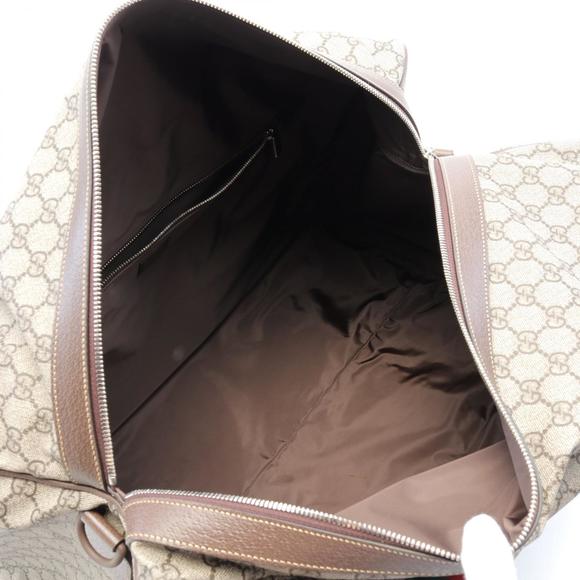 Gucci Supreme Sherry Line Boston Bag Canvas Leather Beige Brown - Picture 3 of 4